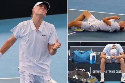 Lleyton Hewitt’s son Cruz is left writhing on the ground in agony after shocking incident during a match